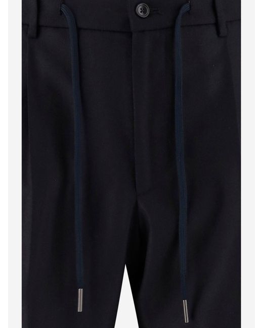 Tagliatore Blue Stretch Wool Pants for men