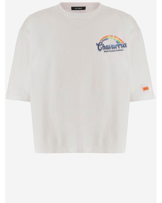 Willy Chavarria White Cotton T Shirt With Print for men