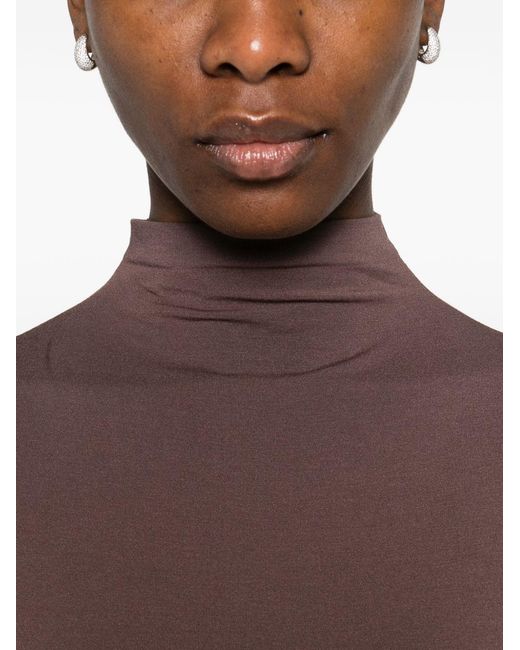 Wolford Purple High Neck Bodysuit
