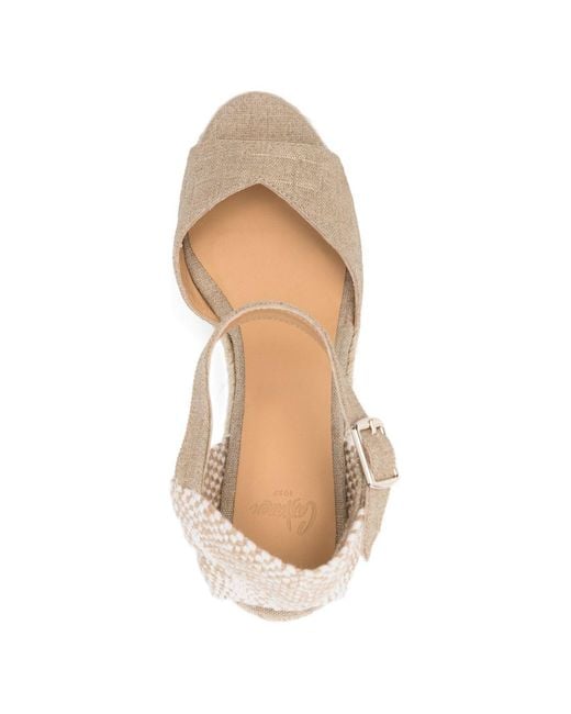 Castaner Natural Ankle-Strap Wedges