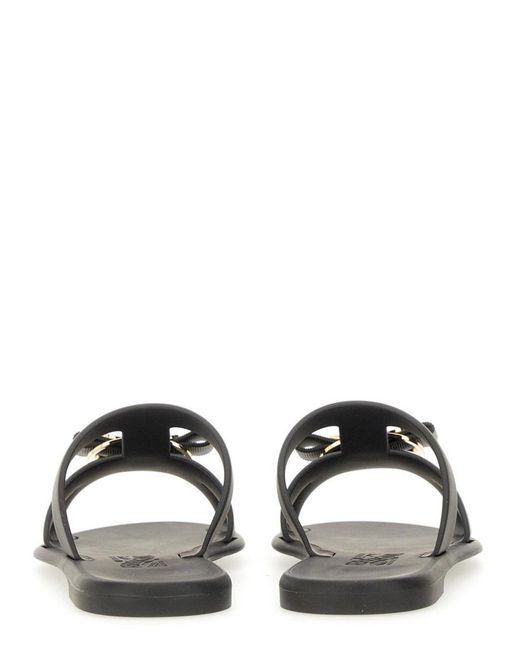 Ferragamo Black Solid New Vara Sandals