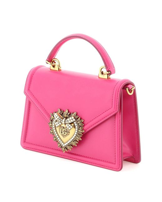 Bolsa de 'devoción' de cuero Dolce & Gabbana de color Pink
