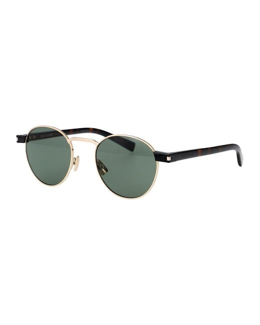 Saint Laurent Green Round Sunglasses