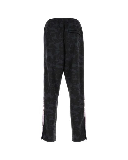 A Bathing Ape Black Printed Polyester joggers for men