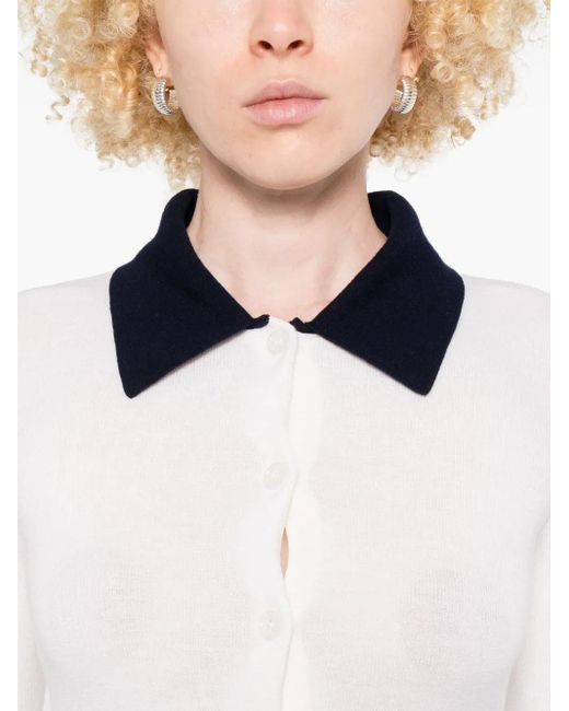 Self-Portrait Zelfportret Wol Vest Met Contrastkraag in het White