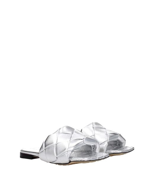 Bottega Veneta White Sandals And Clogs Leather