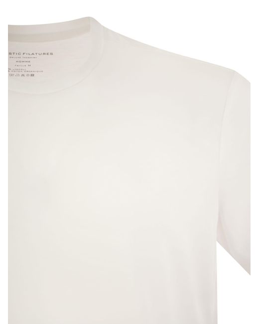 Majestic Majestueuze T -shirt Met Korte Mouwen In Lyocell En Katoen in het White