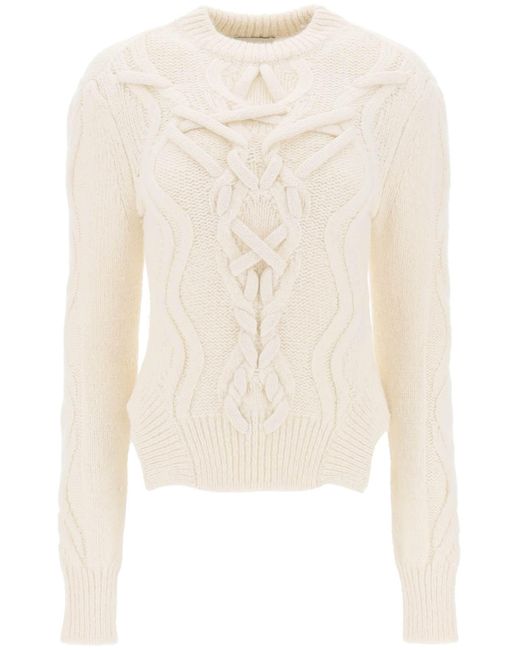 Isabel Marant White Elvy Cable Knit Sweater