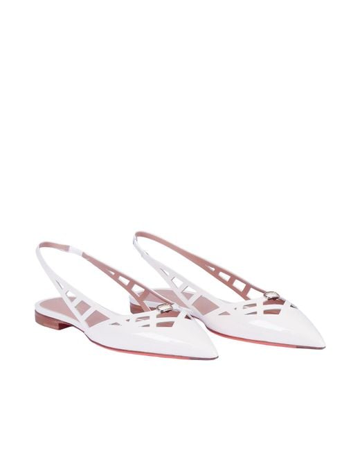 Santoni White Stella Flat Vhdi80