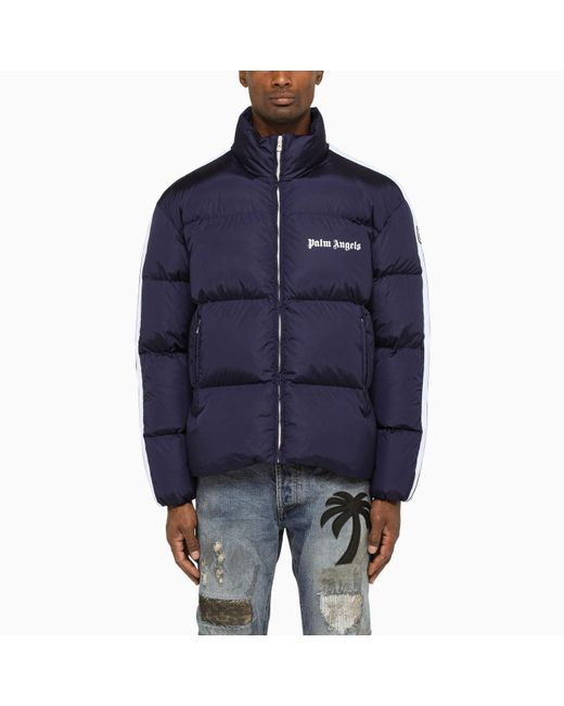 Palm Angels Classic Track Down Jacket in Blue for Men | Lyst