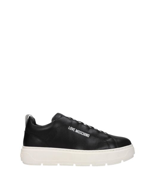 Love Moschino Black Sneakers Donna Pelle Nero