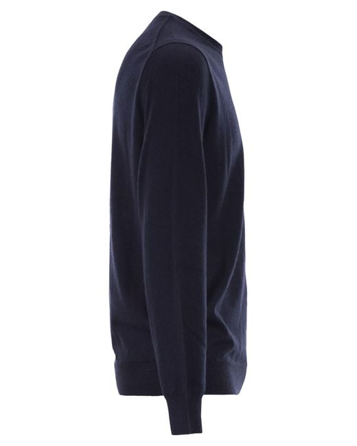 Polo Ralph Lauren Blue Slim-Fit Washable Wool Crew Neck Jumper for men