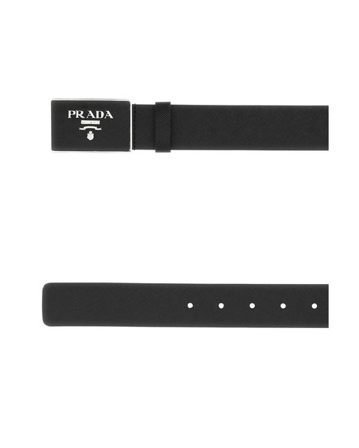 Prada Black Leather Belt for men