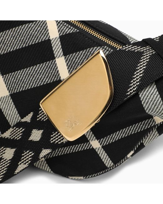 Burberry Black Shield Medium Messenger Bag/Calico Cotton Blend With Check Pattern
