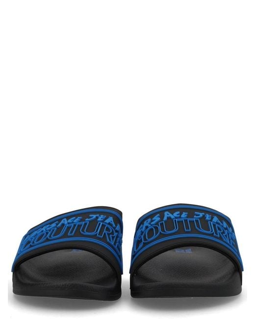 Versace Jeans Couture Blue Elastane Pvc Flat