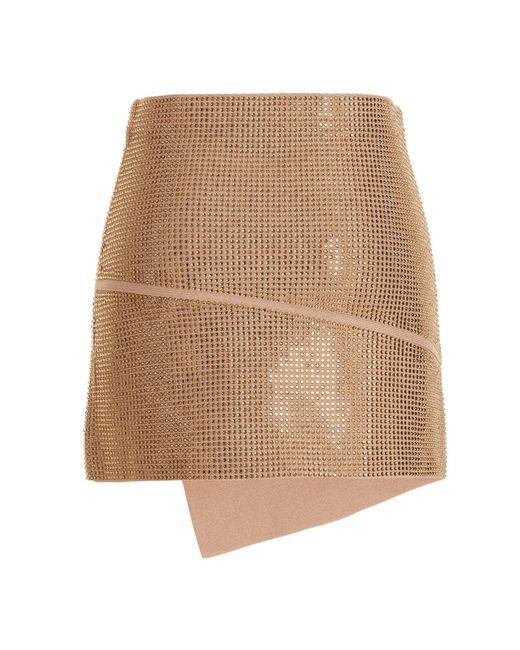 ANDREADAMO Natural Sequin Knit Skirt