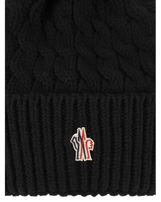 Moncler Wollen Hoed Met Pom Pom in het Black