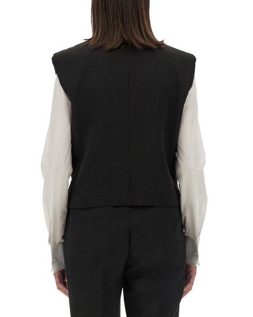 Dolce & Gabbana Black Double-Breasted Sleeveless Jacket