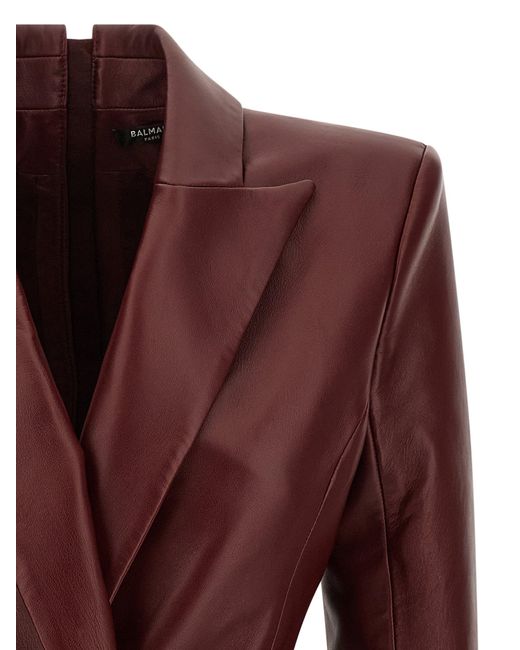 Robe Blazer Balmain en coloris Red