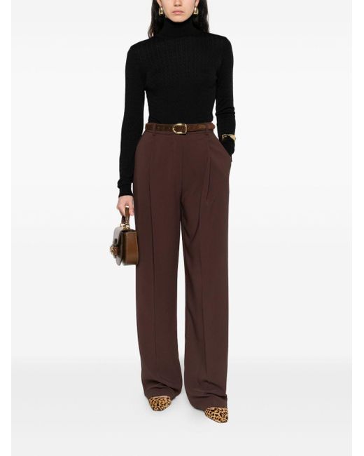 Elisabetta Franchi Wollen Blend Schildpad Nek Trui in het Black