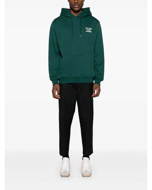 Drole de Monsieur Green Bold Slogan Hoodie
