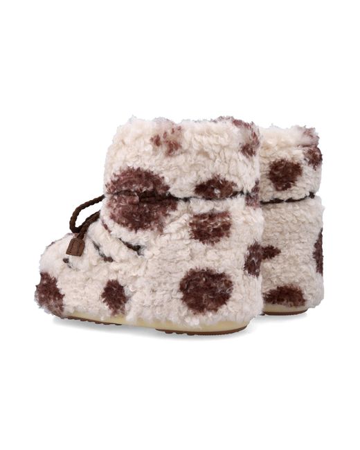 Moon Boot Pink Icon Low Curly Cow Print