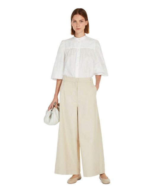 Weekend by Maxmara White Disco Sabbia Wide Leg Jeans