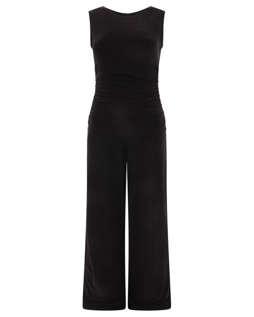 Norma Kamali Shirred Taille Jumpsuit in het Black