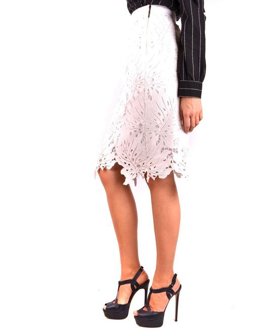 Jupes Blanc MSGM en coloris Red
