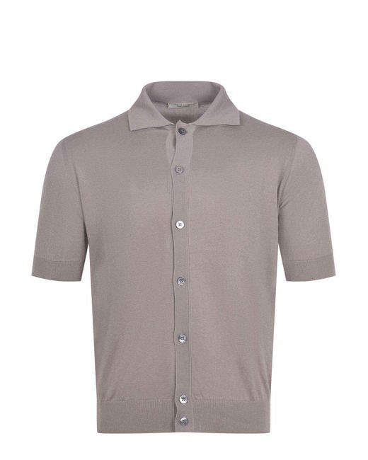 Filippo De Laurentis Polo Shirt Door Filippo De Laurentiis In Katoenpiquet in het Gray voor heren