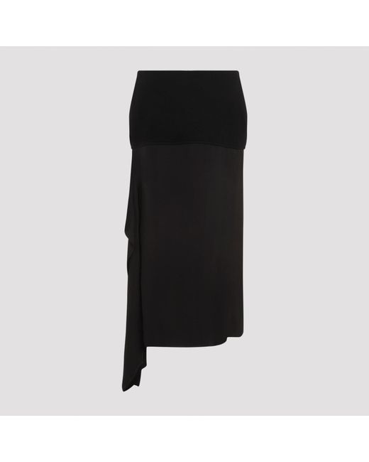 Jil Sander Rokken ,Zwart ,Wol Asymmetrische Rok in het Black