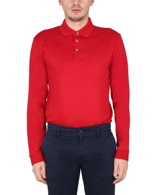 Boss Red Polo With Logo Embroidery for men