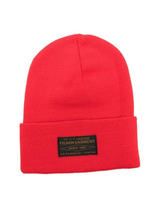 Filson Red Logo Beanie for men