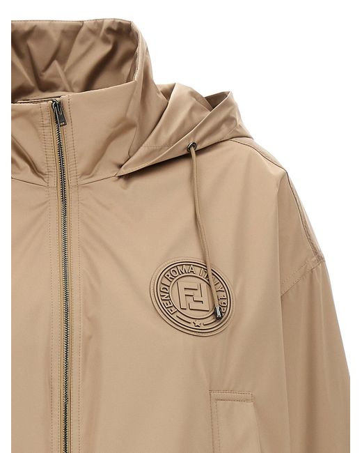 Fendi ' Stamp 1925' Anorak in het Natural