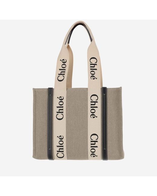 Chloé Natural Woody Medium Tote Bag
