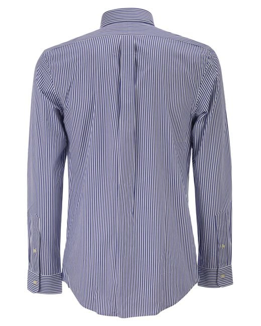 Polo Ralph Lauren Blue Striped Stretch Oxford Shirt