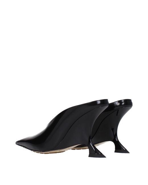 Bottega Veneta Black Rocket Patent Leather Mules