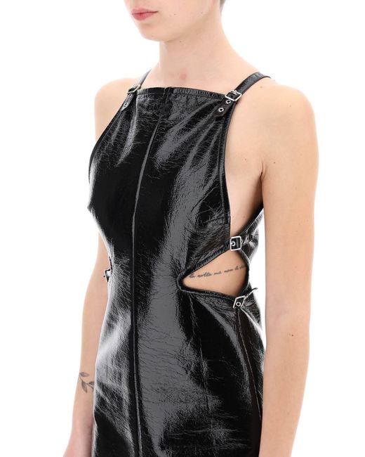 Mini Vinyl Dress para un audaz Courreges de color Black