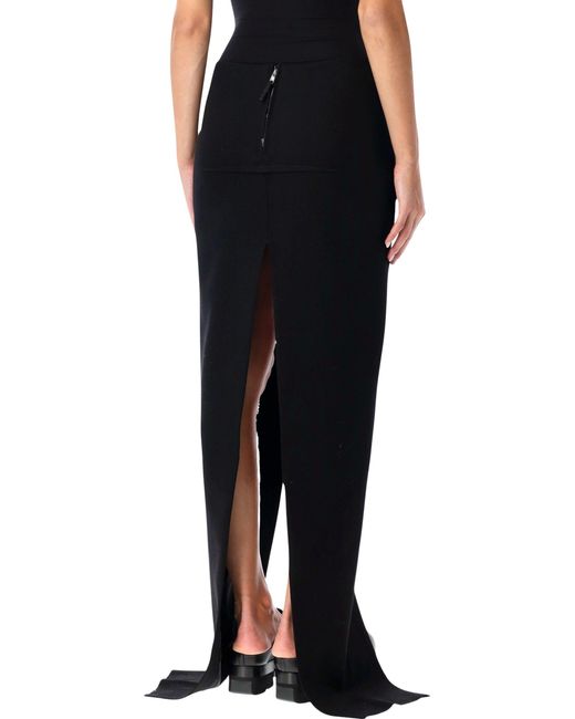 Rick Owens Black Long Sliced Skirt