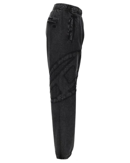 DIESEL Black Relaxed Elasticated Pants for men