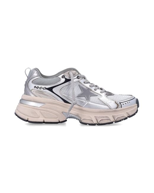 Golden Goose Deluxe Brand White Lightstar Mesh And Nappa Sneakers