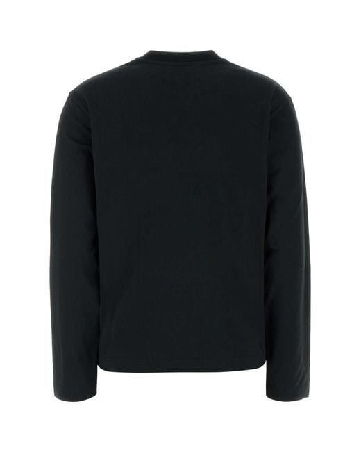 Jil Sander Black T-Shirt Cn Ls Emb