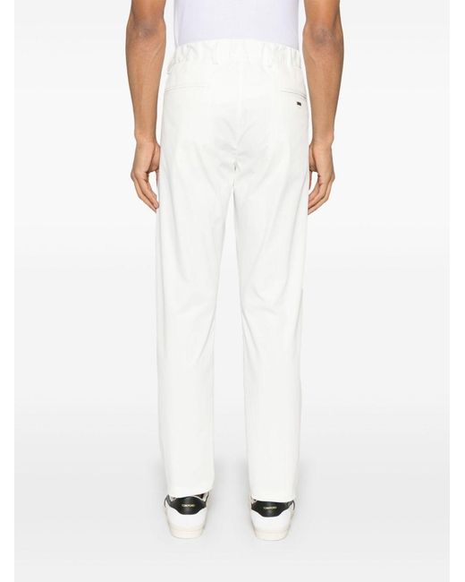 Herno White Cotton Trousers for men