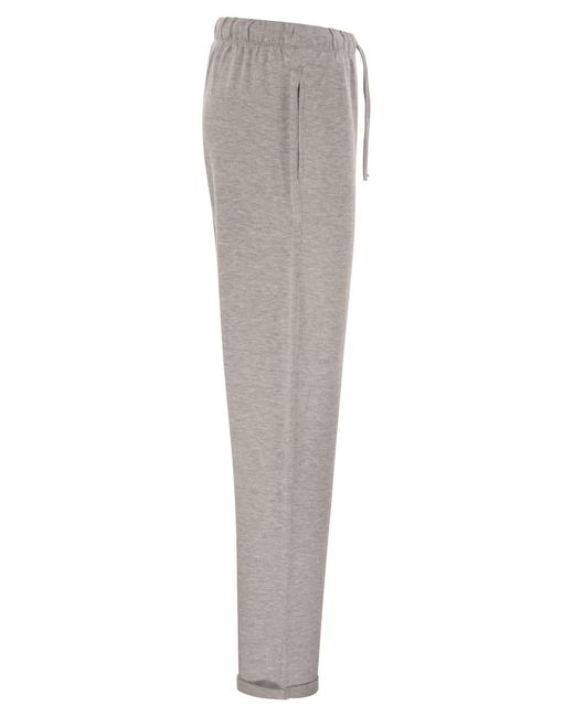 Majestic Gray Trousers With Drawstring Waist
