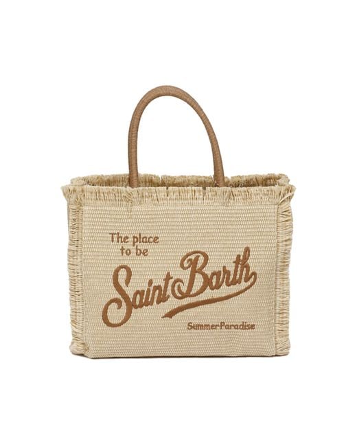 Mc2 Saint Barth Natural Borsa A Spalla Vanity Effetto Paglia Beige