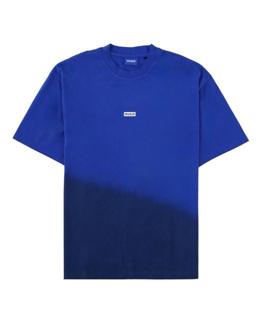 HUGO Blue T Shirt "Nalono" Con Logo