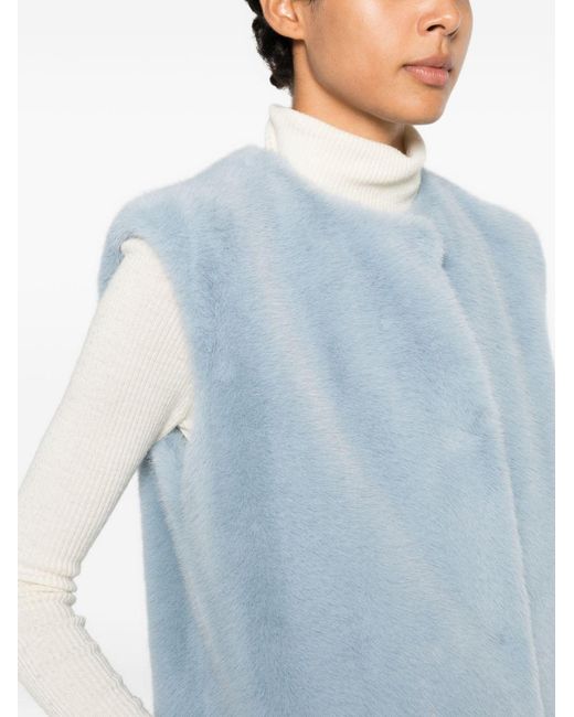 Herno Blue Faux Fur Vest