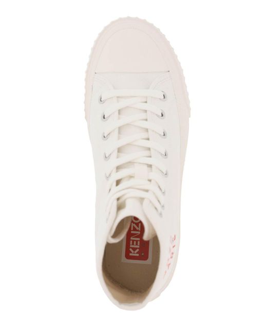 Sneakers High Top In Tela di KENZO in White