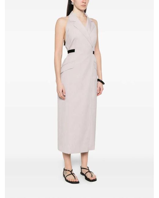 Max Mara White Collared Midi Dress