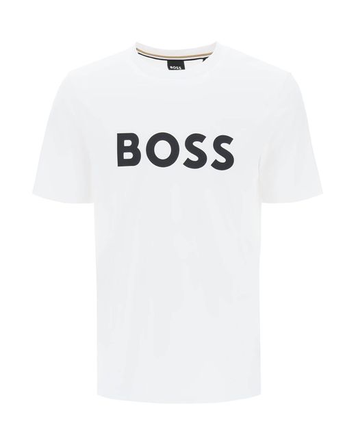 Boss Tiburt 354 Logo Print T -Shirt in White für Herren